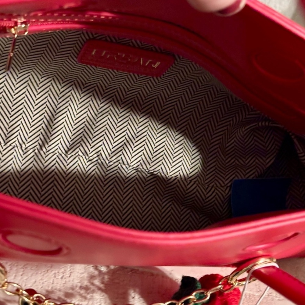 NWT Urban Expressions Cherry Charm Red Pink Shoulder Bag Coquette Vegan Leather - Picture 9 of 11